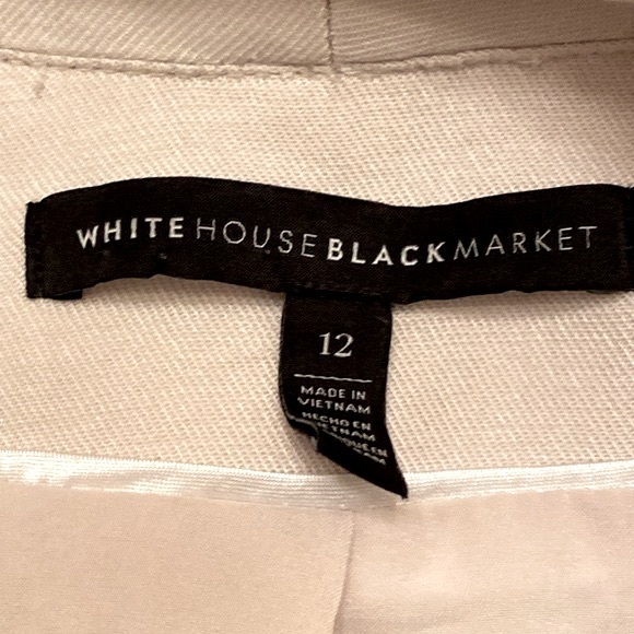 White House Black Market Cream Long Sleeve Criss Cross Open Moto Jacket Size 12 - Picture 12 of 14